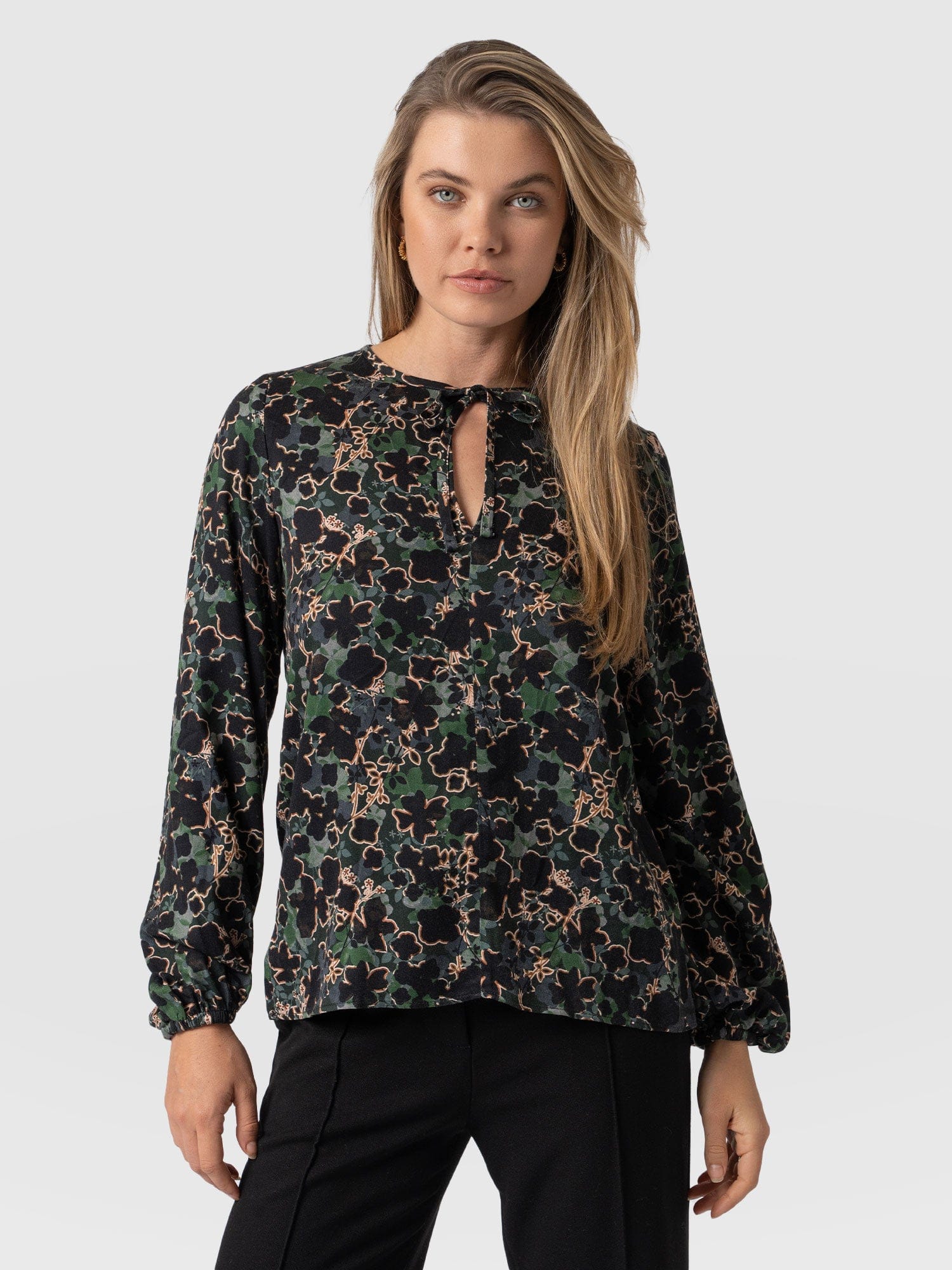 Kristen Blouse Green Twilight Floral - Women's Blouse | Saint + Sofia® EU